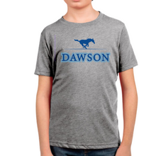 Load image into Gallery viewer, Youth Unisex Cotton Short-Sleeve T-Shirt with Dawson Mustang Logo
