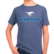 Load image into Gallery viewer, Youth Unisex Cotton Short-Sleeve T-Shirt with Dawson Mustang Logo
