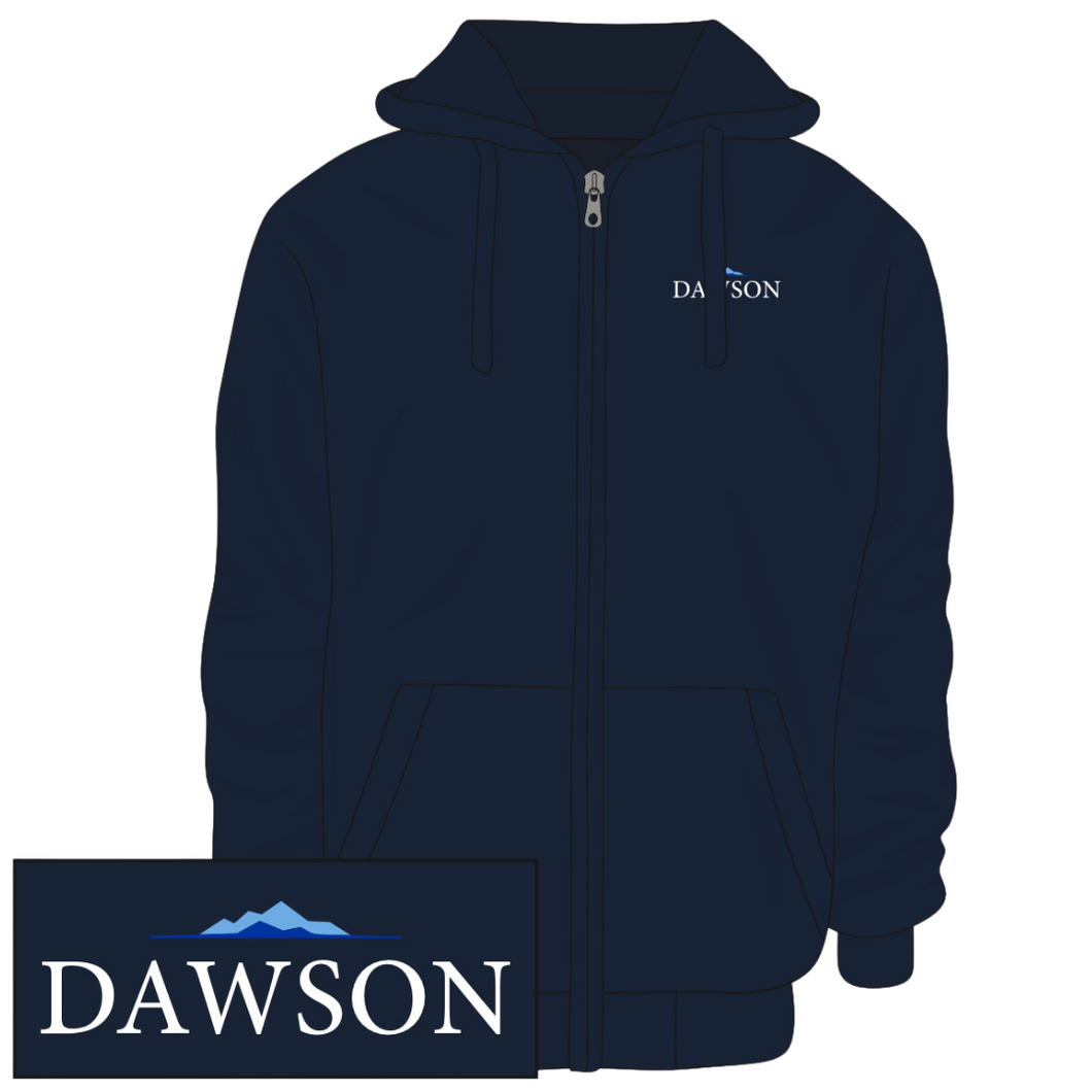 Adult Full-Zip Front Hoodie with Dawson Mountain Logo
